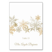 金ゴールドスノーフレークスウィンターウェディングエレガント座席表 テーブルナンバー (正面)