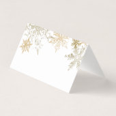 金ゴールドスノーフレークスウィンターウェディングエレガント座席表 名刺 (裏面)