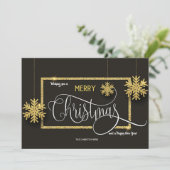 金ゴールドスノーフレークスクリスマスカード シーズンカード (スタンド正面)