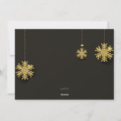 金ゴールドスノーフレークスクリスマスカード シーズンカード (裏面)