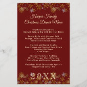 金ゴールドスノーフレークスクリスマスディナーメニューテンプレート (正面)