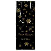 金ゴールドスノーフレークスクリスマスブラックパーソナライズされた