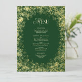 金ゴールドスノーフレークスグリーンクリスマスホリデーディナー メニュー (スタンド正面)