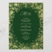 金ゴールドスノーフレークスグリーンクリスマスホリデーディナー メニュー (正面)