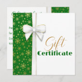 金ゴールドスノーフレークスラグジュアリークリスマスホワイトボウグリーン (正面/裏面)