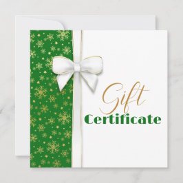 金ゴールドスノーフレークスラグジュアリークリスマスホワイトボウグリーン