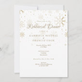 金ゴールドスノーフレークスリハーサルディナー 招待状 (正面)