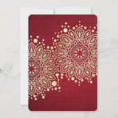 金ゴールドスノーフレークスレッドクリスマステーブルカード 招待状 (裏面)