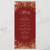 金ゴールドスノーフレークスレッドクリスマスホリデーディナー メニュー (正面)