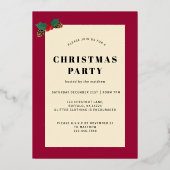 金ゴールドスノーフレークフレームホリデー招待状カード 箔招待状 (裏面)