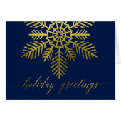 金ゴールドスノーフレークホリデーグリーティング (正面横)