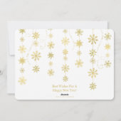金ゴールドスノーフレークメリークリスマスホリデーフォトカード シーズンカード (裏面)