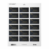 金ゴールドスノーフレークメリークリスマス住所 シール (フルシート)