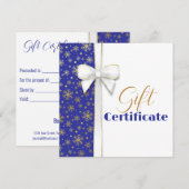 金ゴールドスノーフレークラグジュアリークリスマスホワイトボウブルー (正面/裏面)