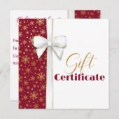 金ゴールドスノーフレークラグジュアリークリスマスホワイトボウレッド (正面/裏面)