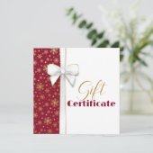 金ゴールドスノーフレークラグジュアリークリスマスホワイトボウレッド (スタンド正面)