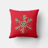 金ゴールドスノーフレークレッド クッション (裏面)