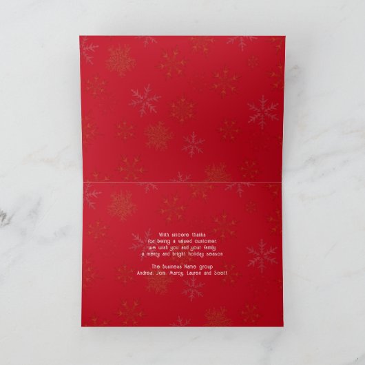 金ゴールドスノーフレーク事務所フォトクリス企業のマス シーズンカード (内部)