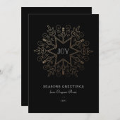金ゴールドスノーフレーク企業の休日 シーズンカード (正面/裏面)