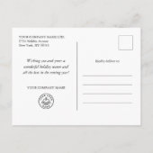 金ゴールドスノーフレーク会社クリスマスグリーティング ポストカード (裏面)