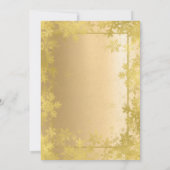 金ゴールドスノーフレーク会社クリスマスレッドリボン 招待状 (裏面)