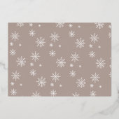 金ゴールドスノーフレーク写真ホリデー誕生のお知らせ 箔シーズンカード (裏面)