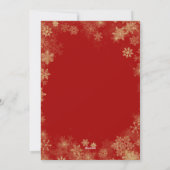 金ゴールドスノーフレーク写真メリークリスマス シーズンカード (裏面)