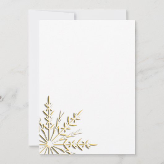 金ゴールドスノーフレーク冬のウェディングリハーサルディナー 招待状 (裏面)