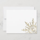 金ゴールドスノーフレーク冬の婚約発表 案内状 (裏面)