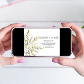 金ゴールドスノーフレーク冬の婚約発表 案内状