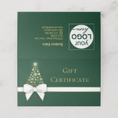 金ゴールドスノーフレーク弓グリーンクリスマスツリーのギフトカード プレイスカード (外部開封)