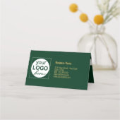 金ゴールドスノーフレーク弓グリーンクリスマスツリーのギフトカード プレイスカード (裏面)