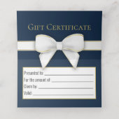 金ゴールドスノーフレーク弓ブルークリスマスツリーのギフトカード プレイスカード (内部開封)