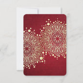 金ゴールドスノーフレーク赤いクリスマス日付を保存 セーブザデート (裏面)