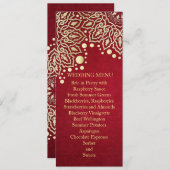 金ゴールドスノーフレーク赤結婚クリスマスのメニュー メニュー (正面/裏面)