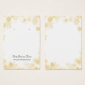 金ゴールドスノーフレーク・クリスマスイヤリング表示カード (正面&裏面)