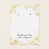 金ゴールドスノーフレーク・クリスマスイヤリング表示カード (正面)