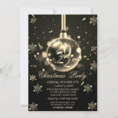 金ゴールドスノーフレーク、クリスマスボール2022パーティー 招待状 (正面)