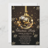 金ゴールドスノーフレーク、クリスマスボール2022社 招待状 (正面)