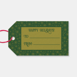 金ゴールドスノーフレーク・クリスマス ギフトタグ