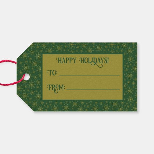 金ゴールドスノーフレーク・クリスマス ギフトタグ (裏面横)
