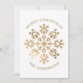 金ゴールドスノーフレーク・クリスマス シーズンカード (正面)
