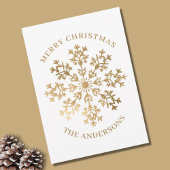 金ゴールドスノーフレーク・クリスマス シーズンカード