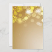 金ゴールドスノーフレーク《写真》ぼけ味ホリデーパーティー招待状 招待状 (裏面)