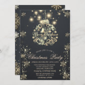 金ゴールドスノーフレーク、金ゴールドボールダークカンパニー 招待状 (正面/裏面)
