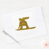 金ゴールドスノーボードシール スクエアシール (封筒)