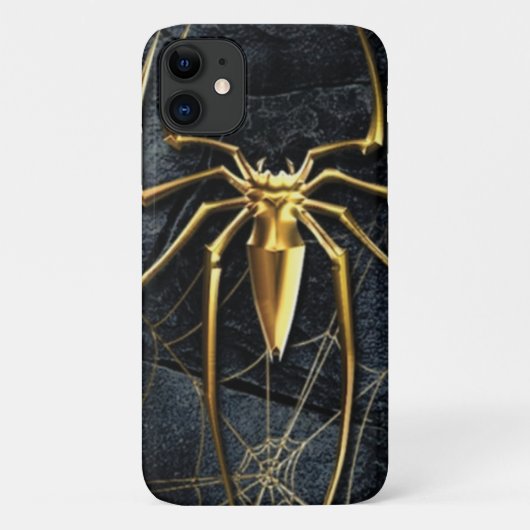 金ゴールドスパイダーブラック大理石ケースメイト Case-Mate iPhoneケース (裏面)