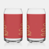 金ゴールドスパイラルクリスマスツリー缶形ガラスセット ガラス缶 (左)