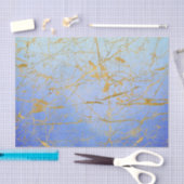 金ゴールドスパッタ付き水色（中） 薄葉紙 (クラフト)