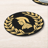 金ゴールドスパルタン戦士とローレルリース ラウンドペーパーコースター (アングル)